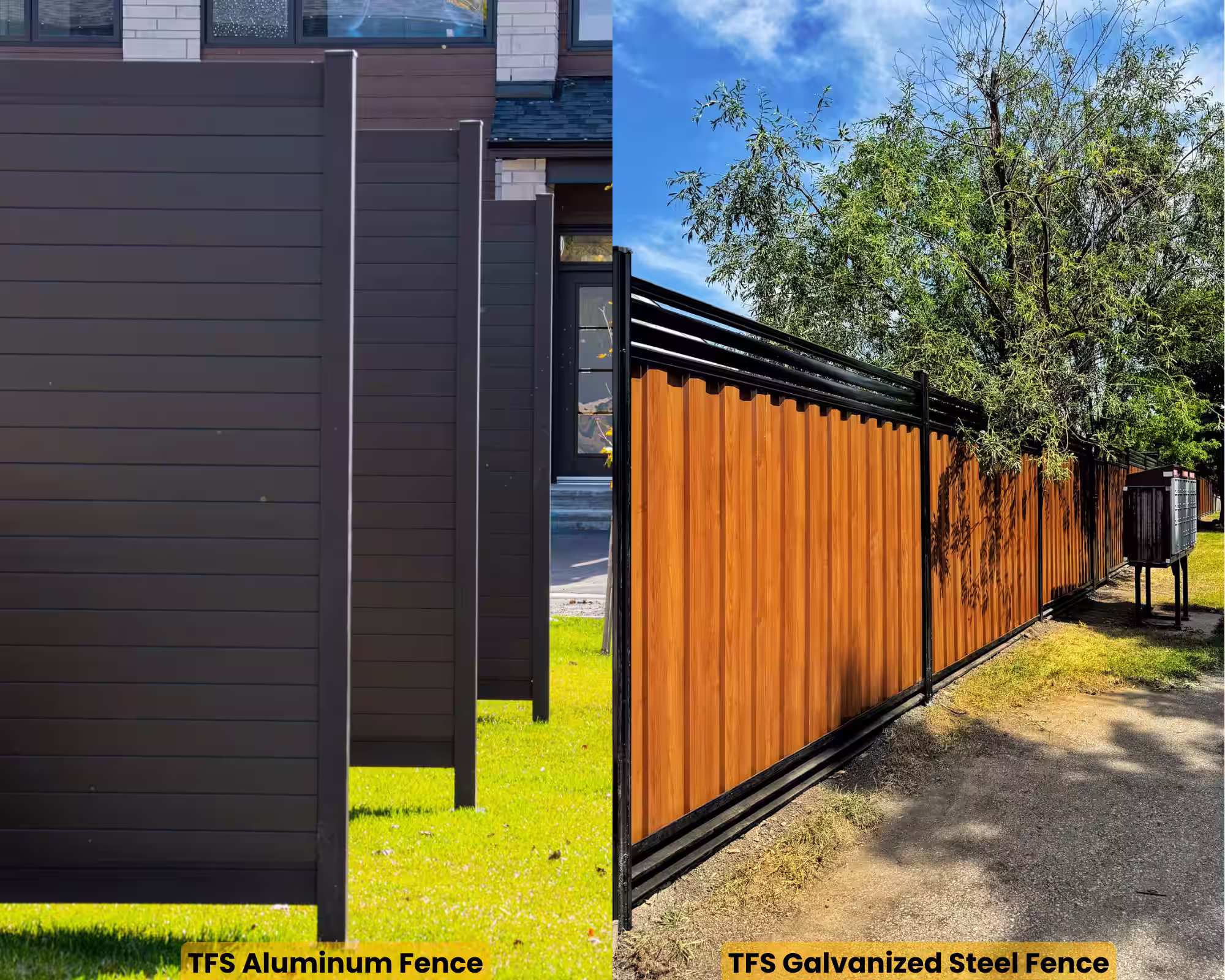 aluminum vs steel fence comparison for Alberta homes